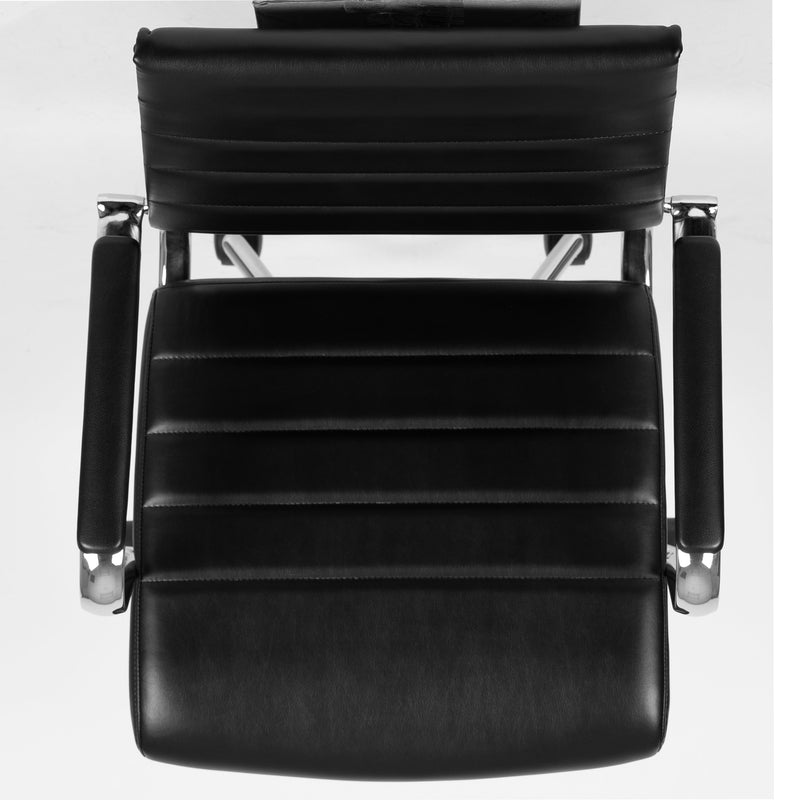 Stockholm Mid Back Faux Leather Home Office Chair With Pneumatic Seat Height Adjustment And 360° Swivel