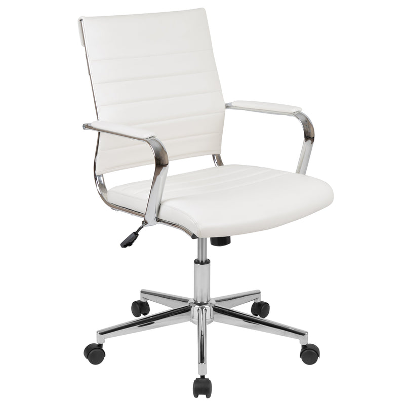 Stockholm Mid Back Faux Leather Home Office Chair With Pneumatic Seat Height Adjustment And 360° Swivel
