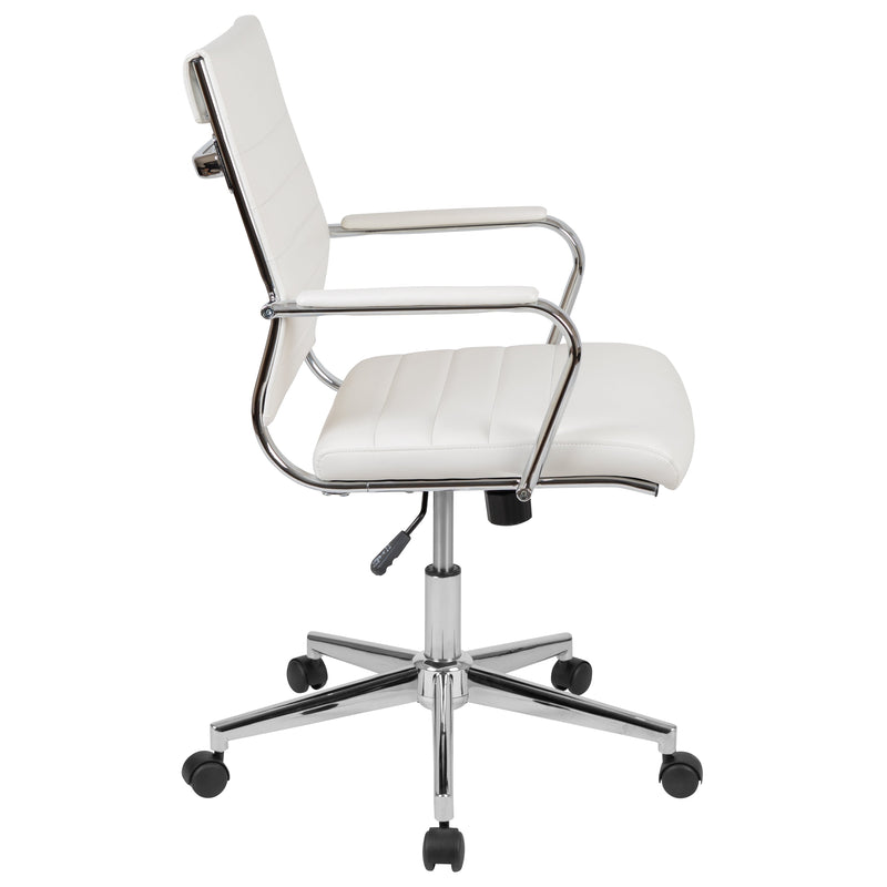 Stockholm Mid Back Faux Leather Home Office Chair With Pneumatic Seat Height Adjustment And 360° Swivel