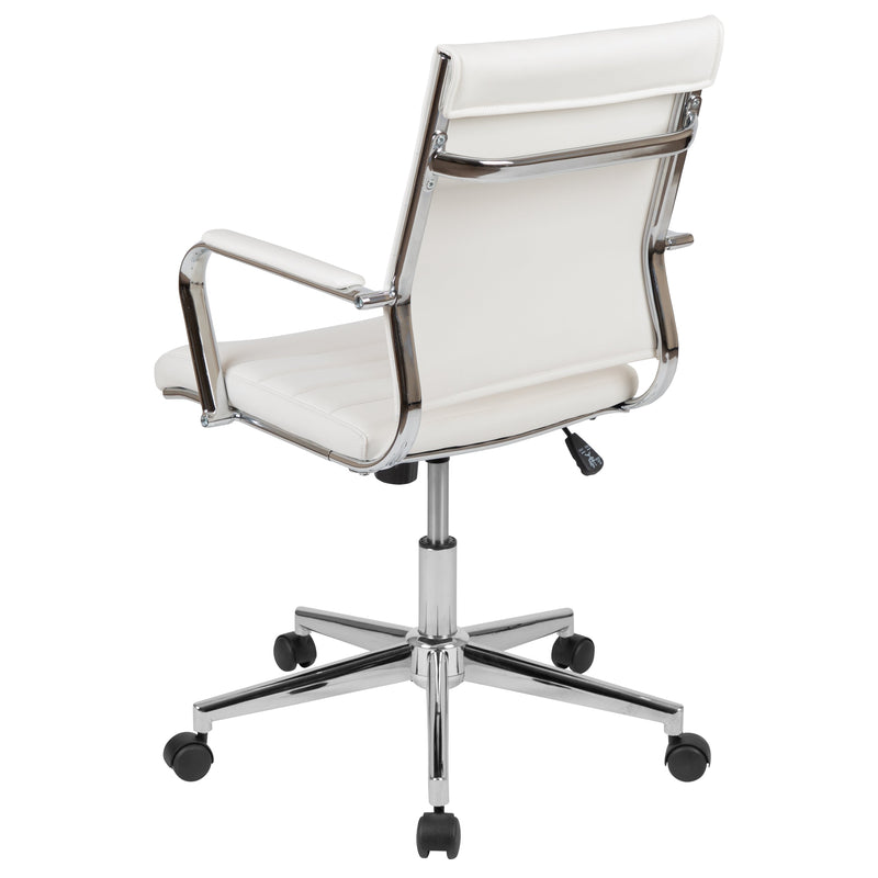 Stockholm Mid Back Faux Leather Home Office Chair With Pneumatic Seat Height Adjustment And 360° Swivel