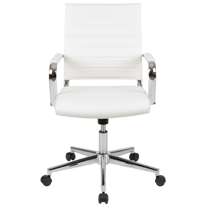 Stockholm Mid Back Faux Leather Home Office Chair With Pneumatic Seat Height Adjustment And 360° Swivel