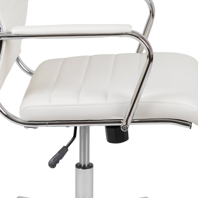 Stockholm Mid Back Faux Leather Home Office Chair With Pneumatic Seat Height Adjustment And 360° Swivel