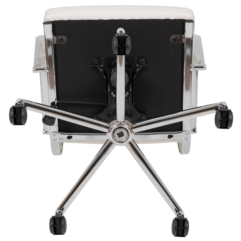 Stockholm Mid Back Faux Leather Home Office Chair With Pneumatic Seat Height Adjustment And 360° Swivel