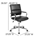 McEntyre Ergonomic Swivel Office Chair Panel Style Mid-Back Faux Leather Computer Desk Chair with Padded Chrome Arms & Base