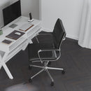 McEntyre Ergonomic Swivel Office Chair Panel Style Mid-Back Faux Leather Computer Desk Chair with Padded Chrome Arms & Base