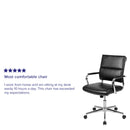 McEntyre Ergonomic Swivel Office Chair Panel Style Mid-Back Faux Leather Computer Desk Chair with Padded Chrome Arms & Base