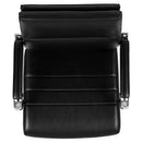 McEntyre Ergonomic Swivel Office Chair Panel Style Mid-Back Faux Leather Computer Desk Chair with Padded Chrome Arms & Base