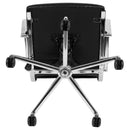 McEntyre Ergonomic Swivel Office Chair Panel Style Mid-Back Faux Leather Computer Desk Chair with Padded Chrome Arms & Base