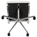 Corrina Ergonomic Swivel Office Chair Ribbed Faux Leather Back and Seat Mid-Back Armless Computer Desk Chair with Chrome Base