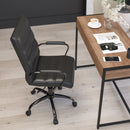 Milano Mid-Back Office Chair with Padded Black Arms
