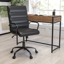 Milano Mid-Back Office Chair with Padded Black Arms