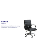 Milano Mid-Back Office Chair with Padded Black Arms