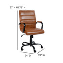 Milano Mid-Back Office Chair with Padded Black Arms