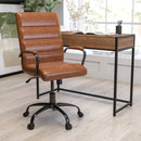 Milano Mid-Back Office Chair with Padded Black Arms