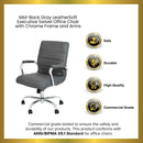 Milano Mid-Back Office Chair with Padded Black Arms