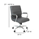 Milano Mid-Back Office Chair with Padded Black Arms