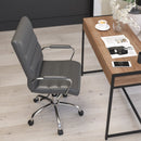 Milano Mid-Back Office Chair with Padded Black Arms