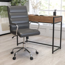 Milano Mid-Back Office Chair with Padded Black Arms