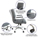 Milano Mid-Back Office Chair with Padded Black Arms