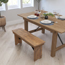 Tinsley 40" x 12" Solid Pine Folding Farmhouse Style Bench