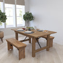 Tinsley 40" x 12" Solid Pine Folding Farmhouse Style Bench