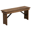 Tinsley 40" x 12" Solid Pine Folding Farmhouse Style Bench