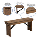 Tinsley 40" x 12" Solid Pine Folding Farmhouse Style Bench