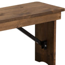 Tinsley 40" x 12" Solid Pine Folding Farmhouse Style Bench