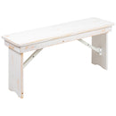 Tinsley 40" x 12" Solid Pine Folding Farmhouse Style Bench