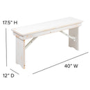 Tinsley 40" x 12" Solid Pine Folding Farmhouse Style Bench
