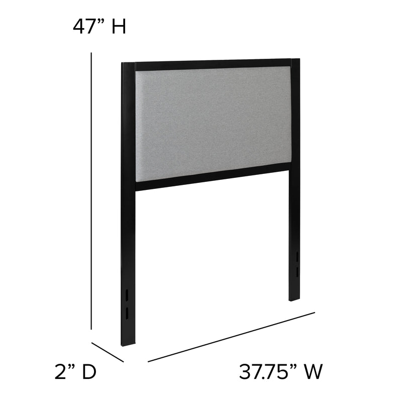 West Avenue Upholstered Headboard With Metal Frame and Adjustable Rail Slots