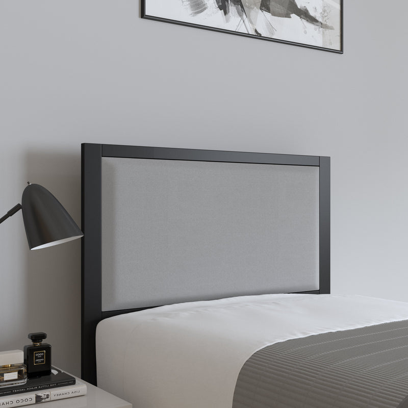 West Avenue Upholstered Headboard With Metal Frame and Adjustable Rail Slots