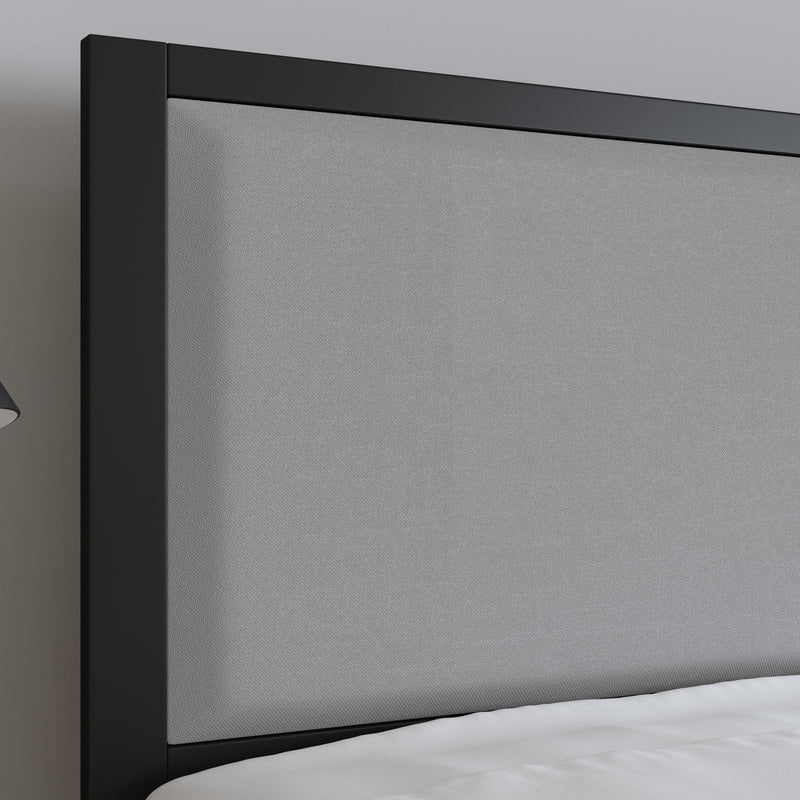 West Avenue Upholstered Headboard With Metal Frame and Adjustable Rail Slots
