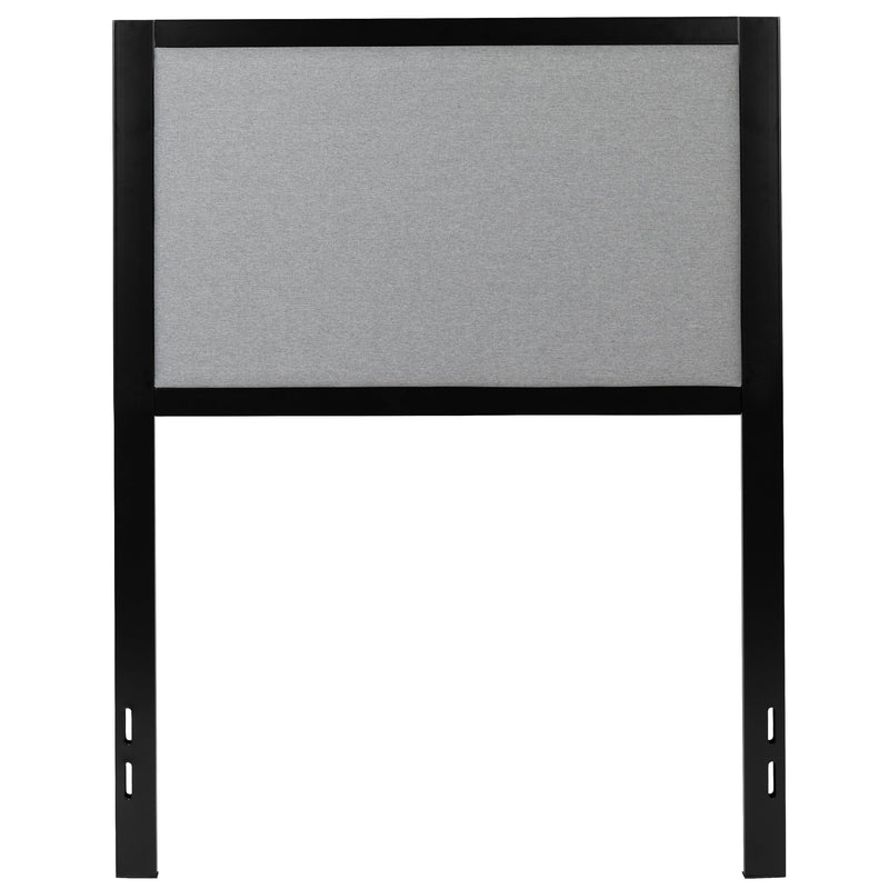 West Avenue Upholstered Headboard With Metal Frame and Adjustable Rail Slots