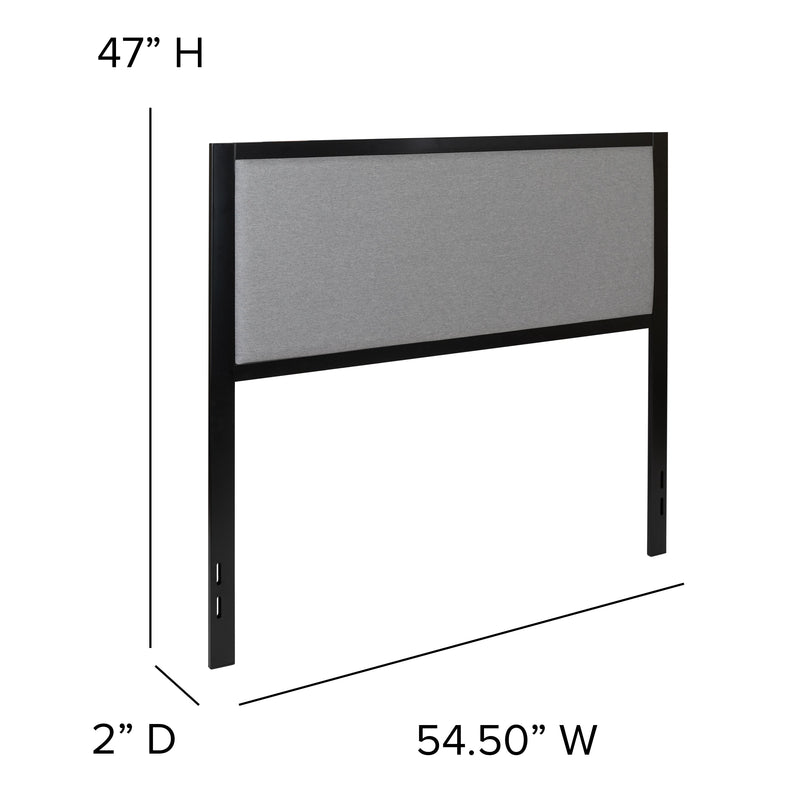 West Avenue Upholstered Headboard With Metal Frame and Adjustable Rail Slots