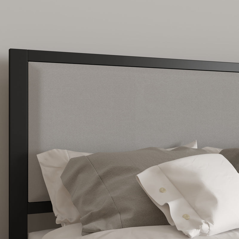 West Avenue Upholstered Headboard With Metal Frame and Adjustable Rail Slots