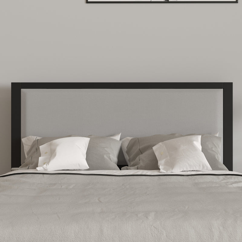 West Avenue Upholstered Headboard With Metal Frame and Adjustable Rail Slots