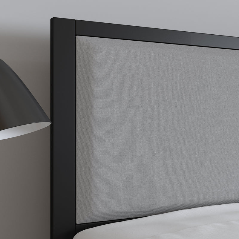 West Avenue Upholstered Headboard With Metal Frame and Adjustable Rail Slots