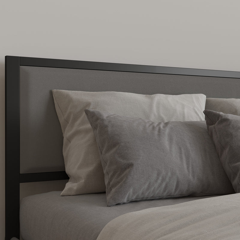 West Avenue Upholstered Headboard With Metal Frame and Adjustable Rail Slots