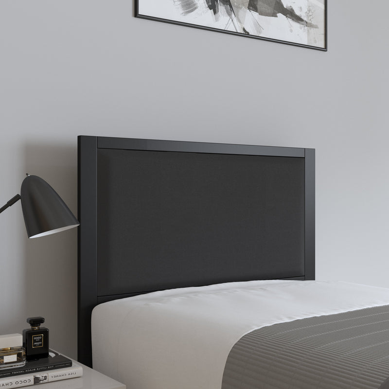 West Avenue Upholstered Headboard With Metal Frame and Adjustable Rail Slots