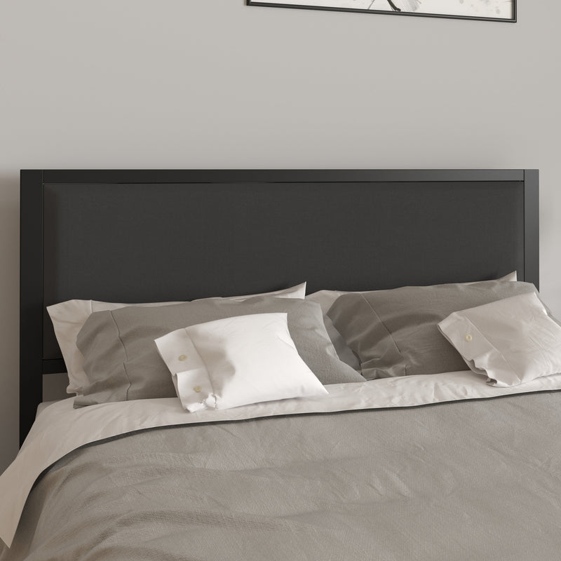 West Avenue Upholstered Headboard With Metal Frame and Adjustable Rail Slots