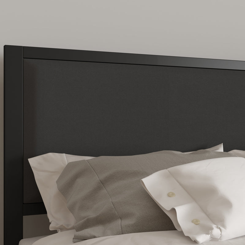 West Avenue Upholstered Headboard With Metal Frame and Adjustable Rail Slots