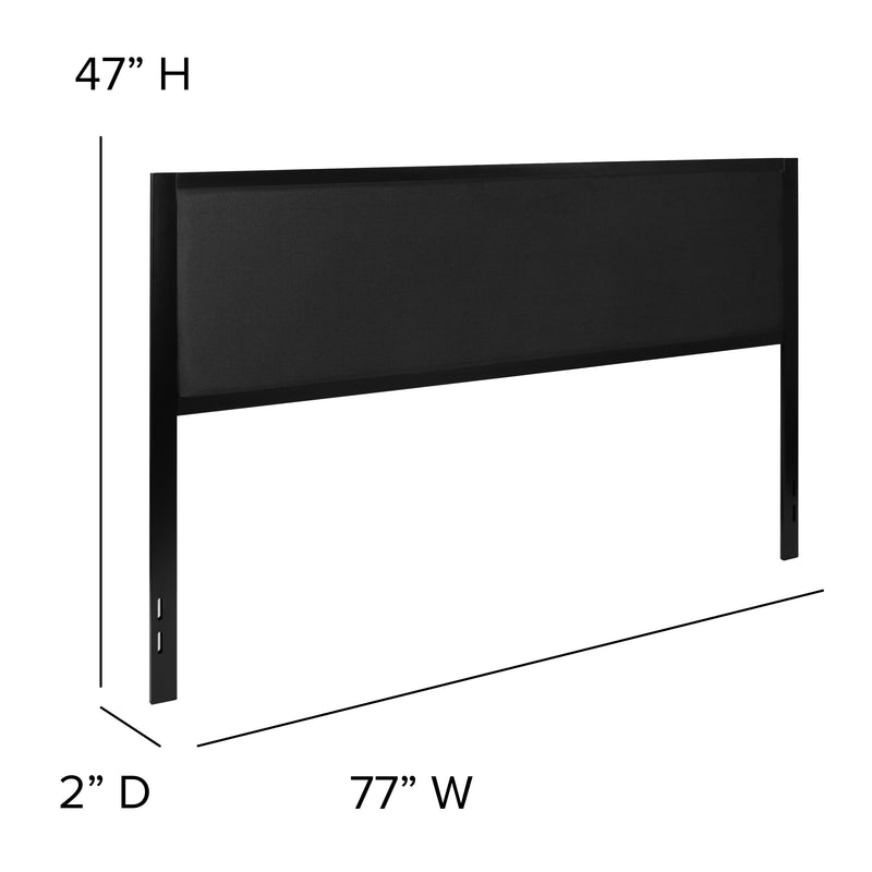 West Avenue Upholstered Headboard With Metal Frame and Adjustable Rail Slots