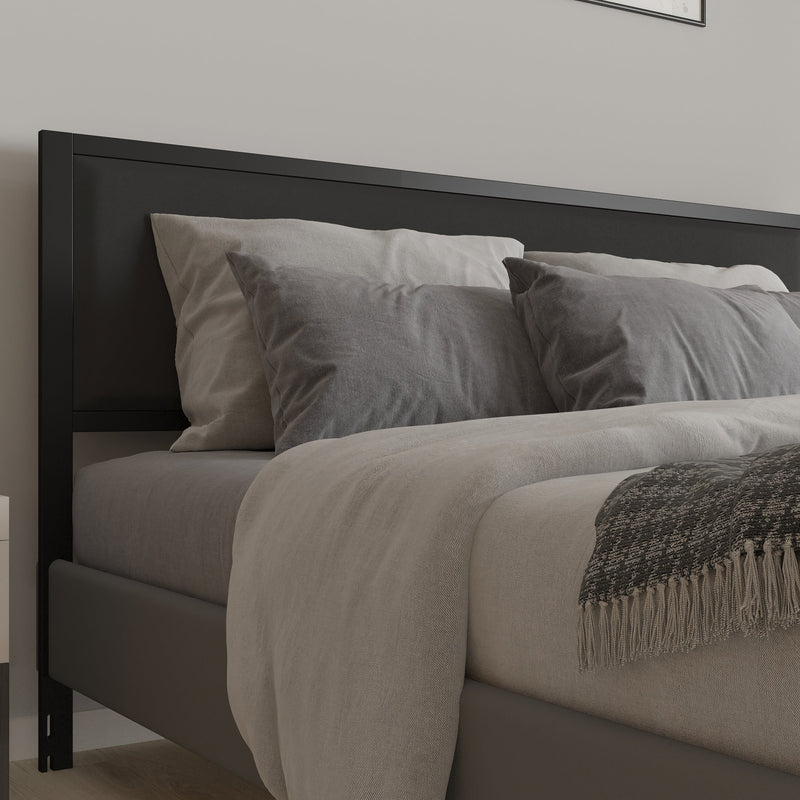 West Avenue Upholstered Headboard With Metal Frame and Adjustable Rail Slots