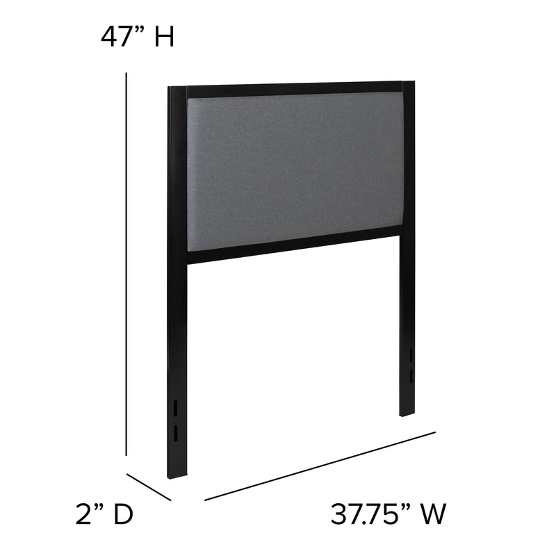 West Avenue Upholstered Headboard With Metal Frame and Adjustable Rail Slots