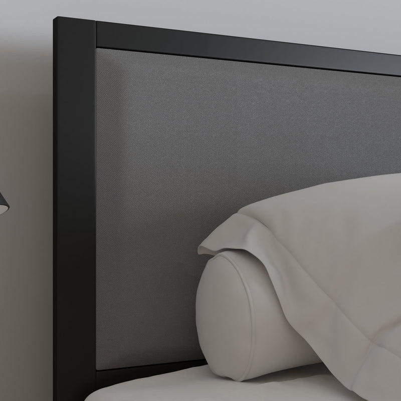 West Avenue Upholstered Headboard With Metal Frame and Adjustable Rail Slots