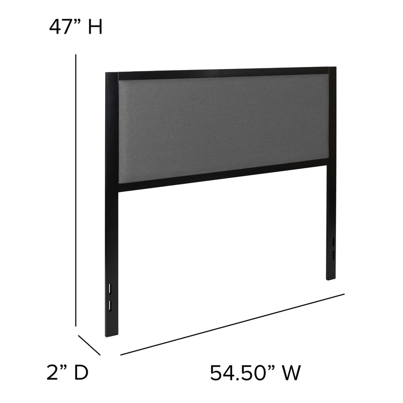 West Avenue Upholstered Headboard With Metal Frame and Adjustable Rail Slots