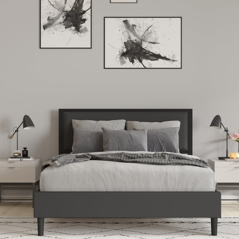 West Avenue Upholstered Headboard With Metal Frame and Adjustable Rail Slots