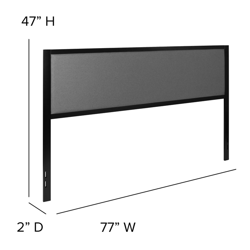 West Avenue Upholstered Headboard With Metal Frame and Adjustable Rail Slots