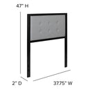 Camden Upholstered Button Tufted Headboard With Metal Frame and Adjustable Rail Slots